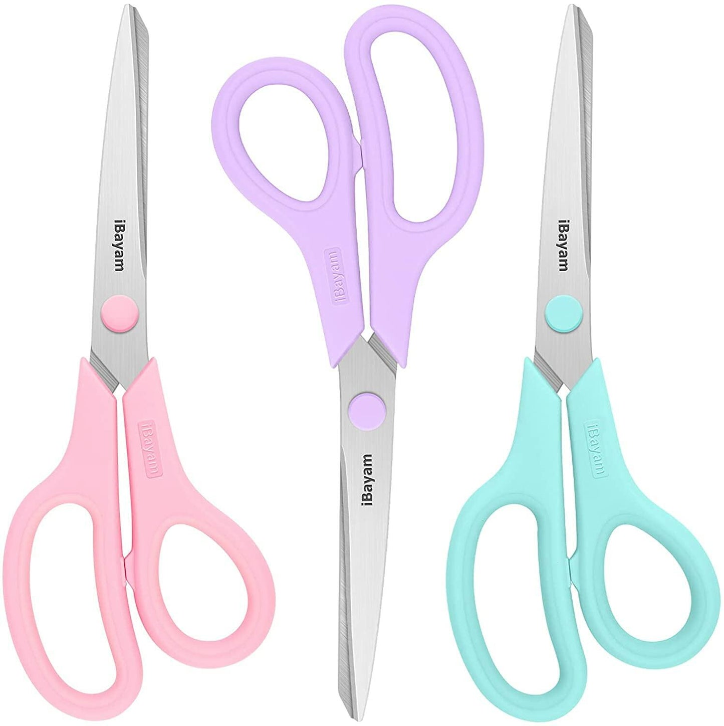 [Like New] iBayam 8" All Purpose Scissors 3-Pack Ultra Sharp 2.5mm Blade Shears