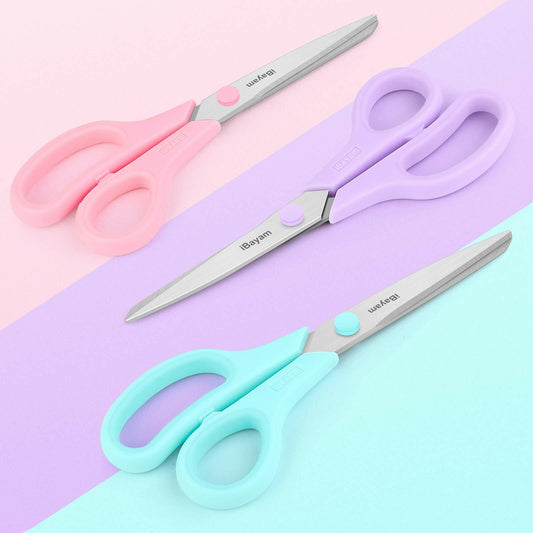 [Like New] iBayam 8" All Purpose Scissors 3-Pack Ultra Sharp 2.5mm Blade Shears