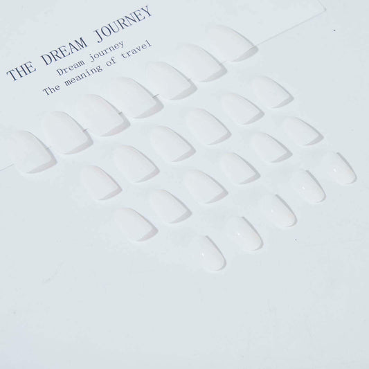 Gifiky Acrylic Press On False Nails Short Almond Nude 24Pcs