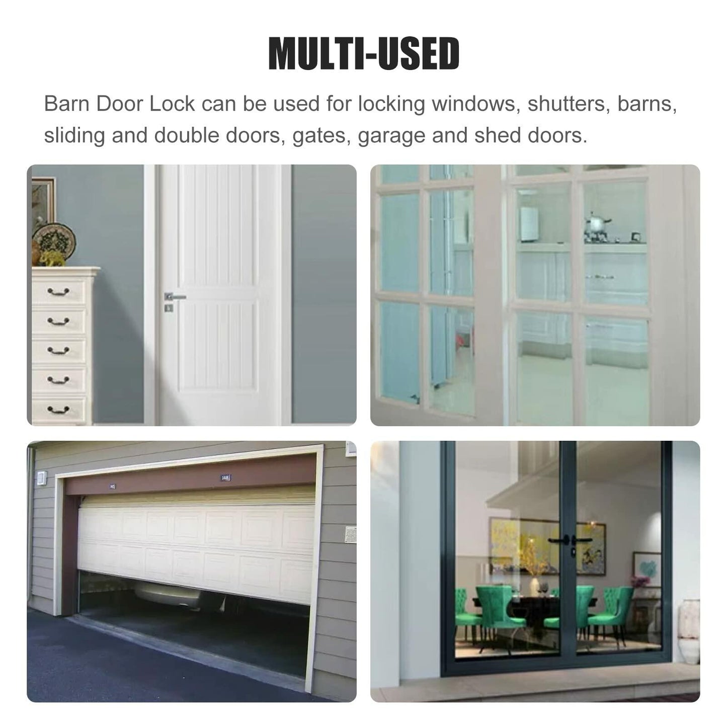 ATEN 90 Degree Stainless Steel Sliding Barn Door Latch Black 1 Pc