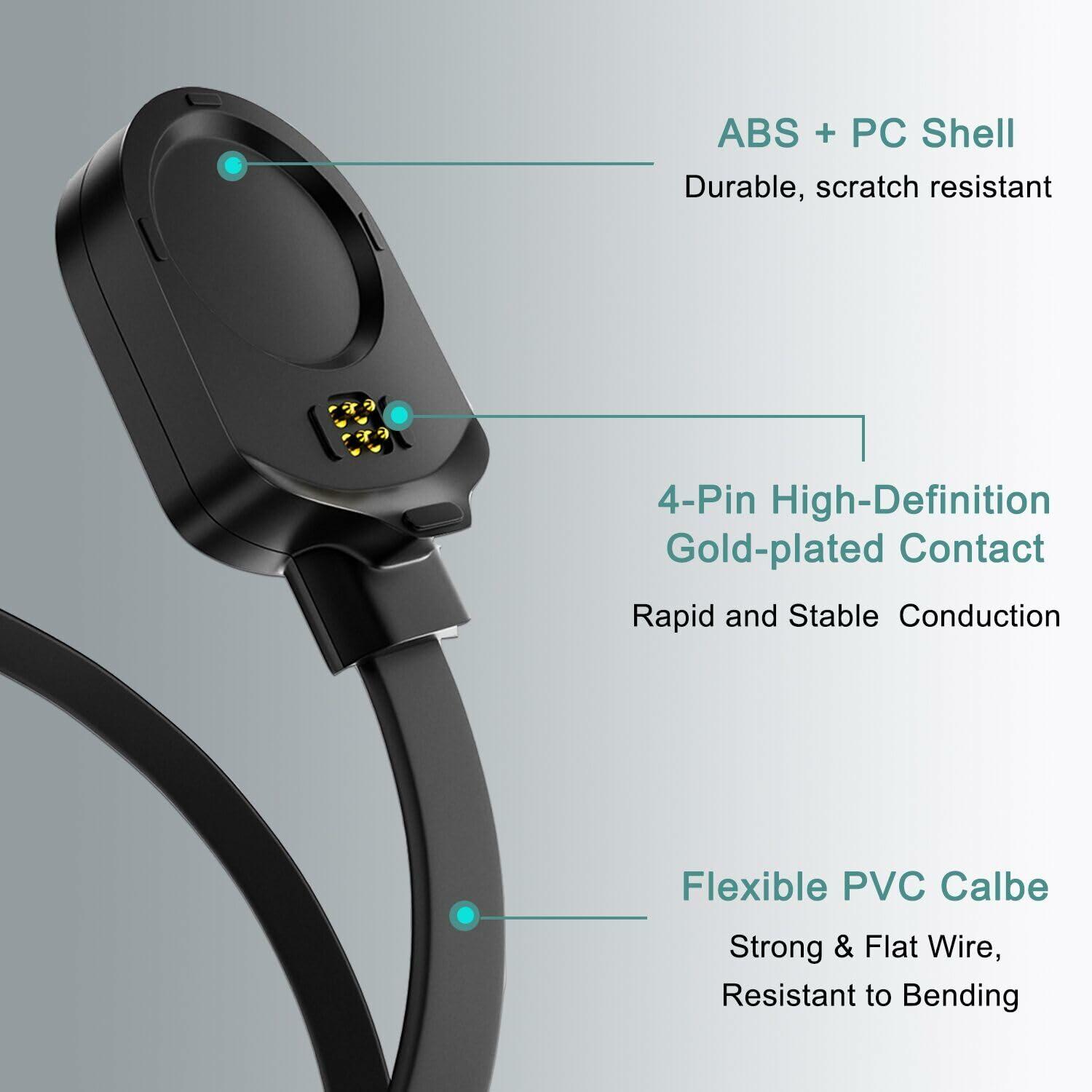 ukiism USB Charging Cable for Garmin MARQ Gen 2 Magnetic Black 3.3ft