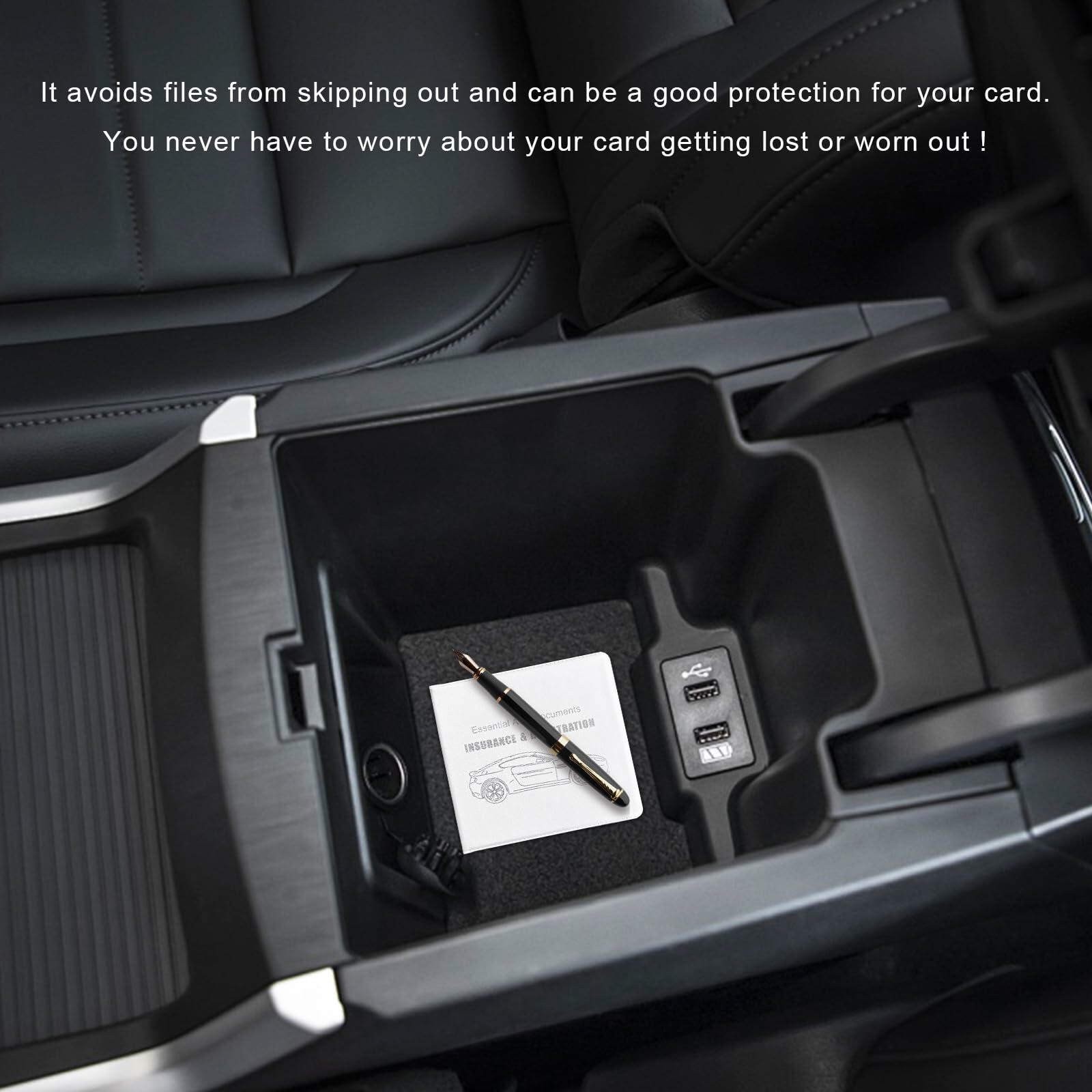 Yourkar 4PCS Car Registration Insurance Holder Organizer Magic Tape White Big