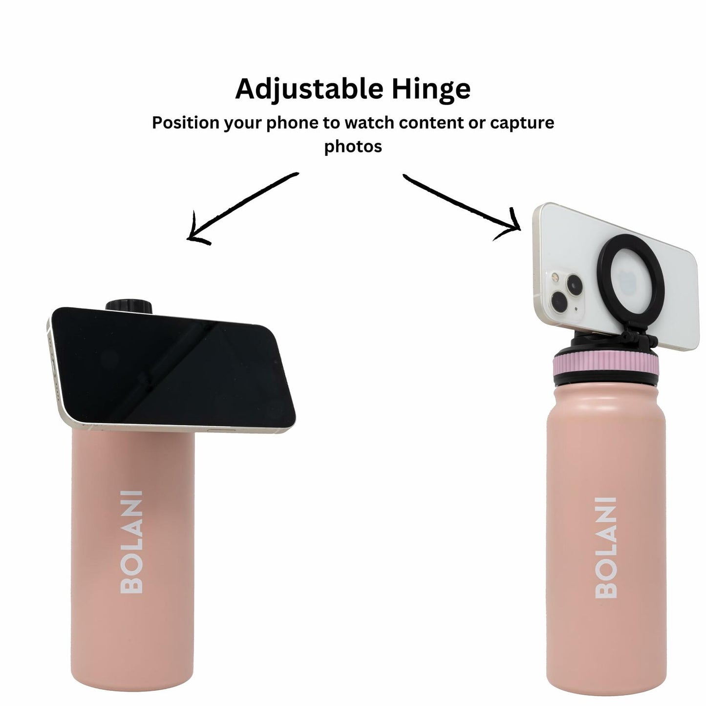 BOLANI MagSafe Water Bottle Stainless Steel 24oz White Insulated Leak Proof