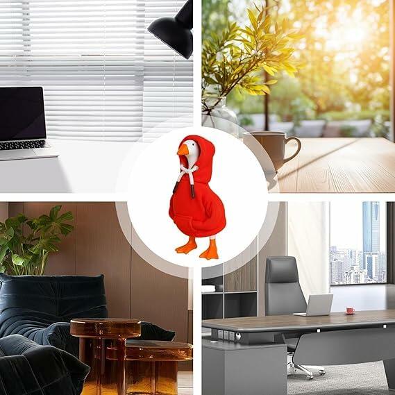 Generic Desk Goose Red Hoodie Mini Goose Costume Table Decor Accessory 7 Inch