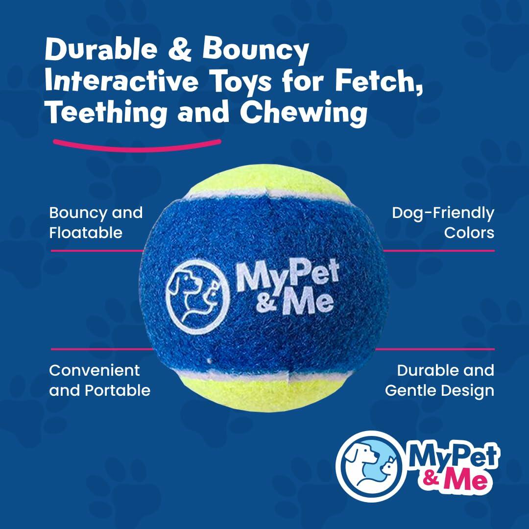 My Pet & Me Dog Tennis Balls 2.5-Inch Soft Lightweight Indoor Outdoor 3 Pack