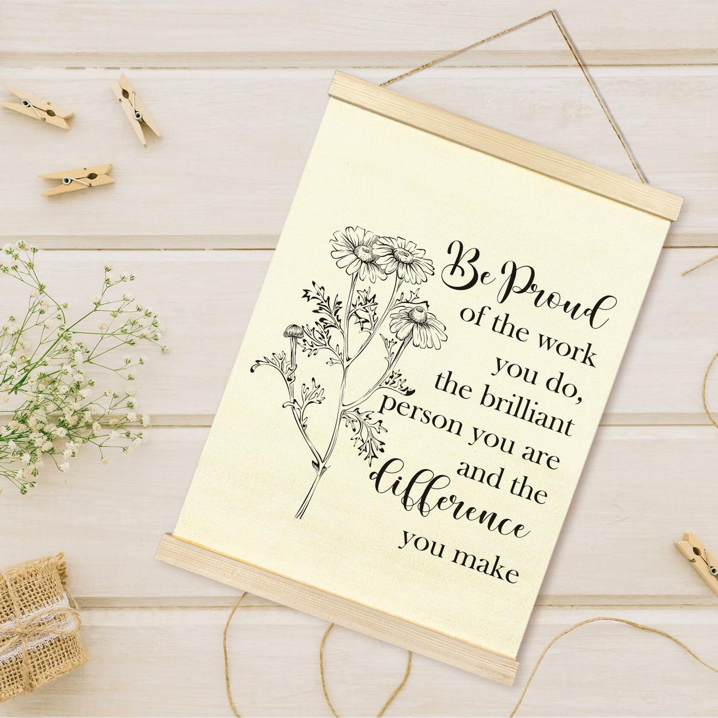 TAEDIN Mental Health Wall Art Poster Hanger Frame 12x16 White Wood