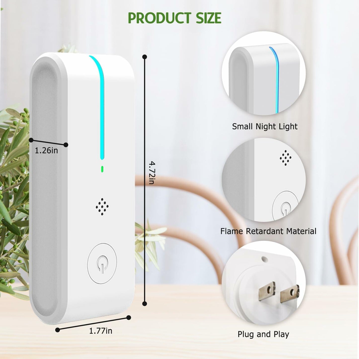 Yaindhi Plug InAir Ionizers Negative Ion Air Purifier Quiet Portable White 6Pack