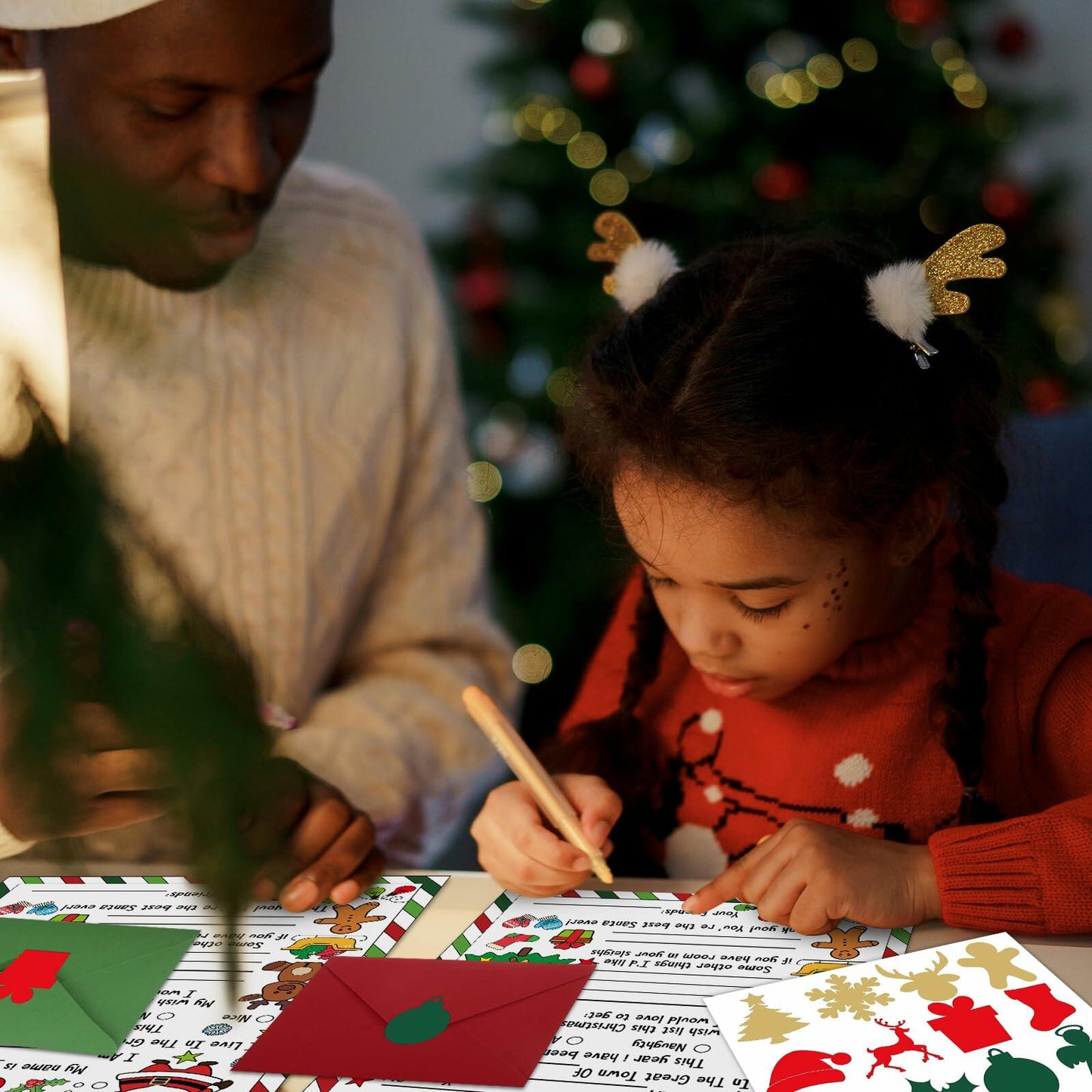 36 Sets Letter to Santa with Envelopes Stickers Coloring Xmas Crafts Kids