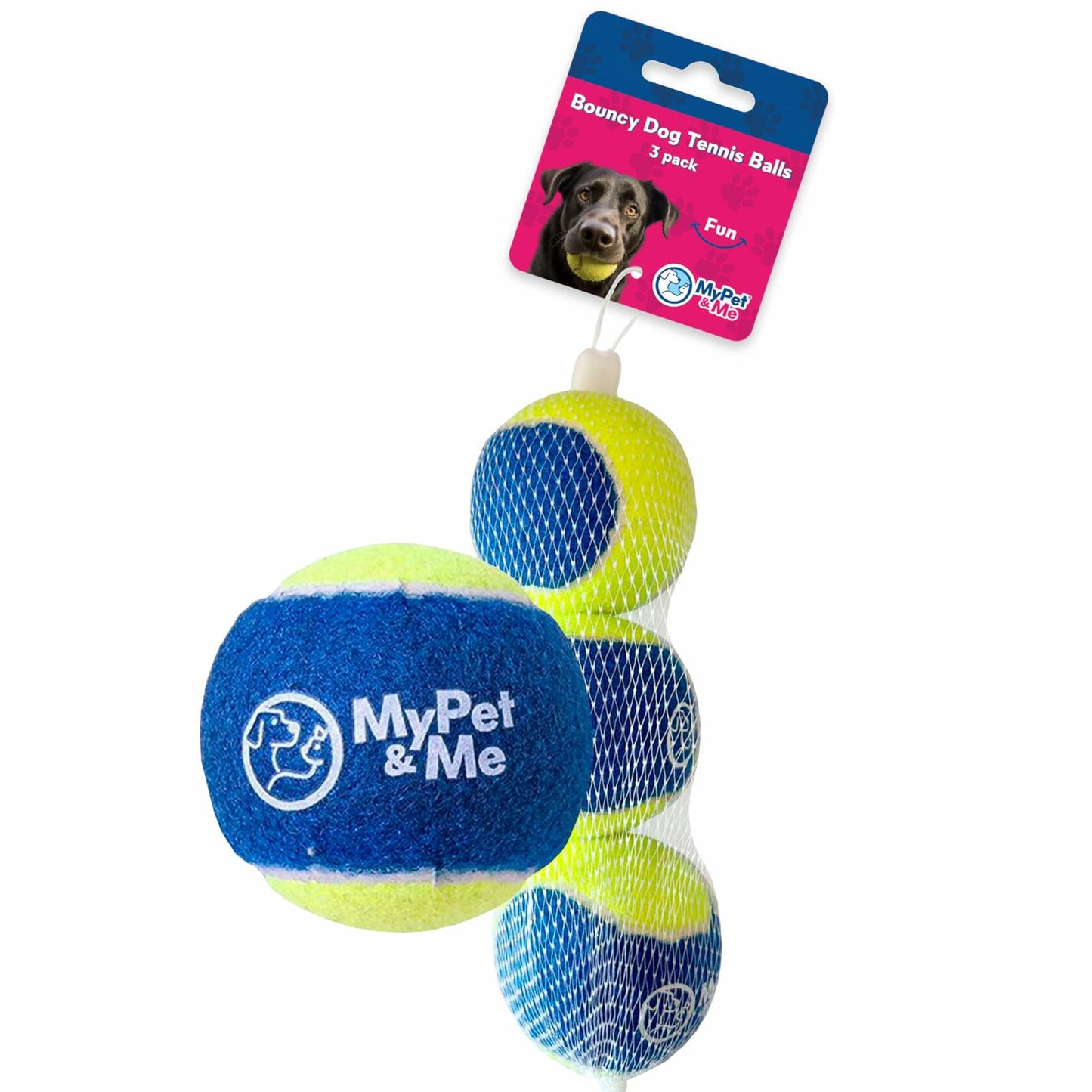 My Pet & Me Dog Tennis Balls 2.5-Inch Soft Lightweight Indoor Outdoor 3 Pack