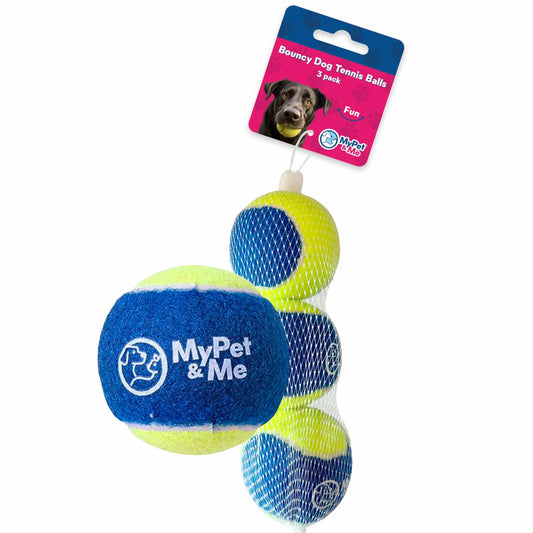My Pet & Me Dog Tennis Balls 2.5-Inch Soft Lightweight Indoor Outdoor 3 Pack