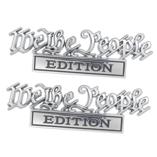 We The People 3D Fender Badge Decals Black/Red for Car Truck SUV 2 Pack