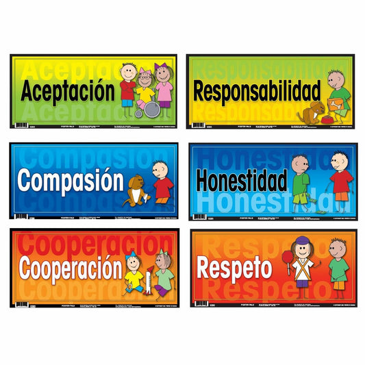 Poster Pals Spanish Educational Language Teaching Posters 6-Set Multicolor