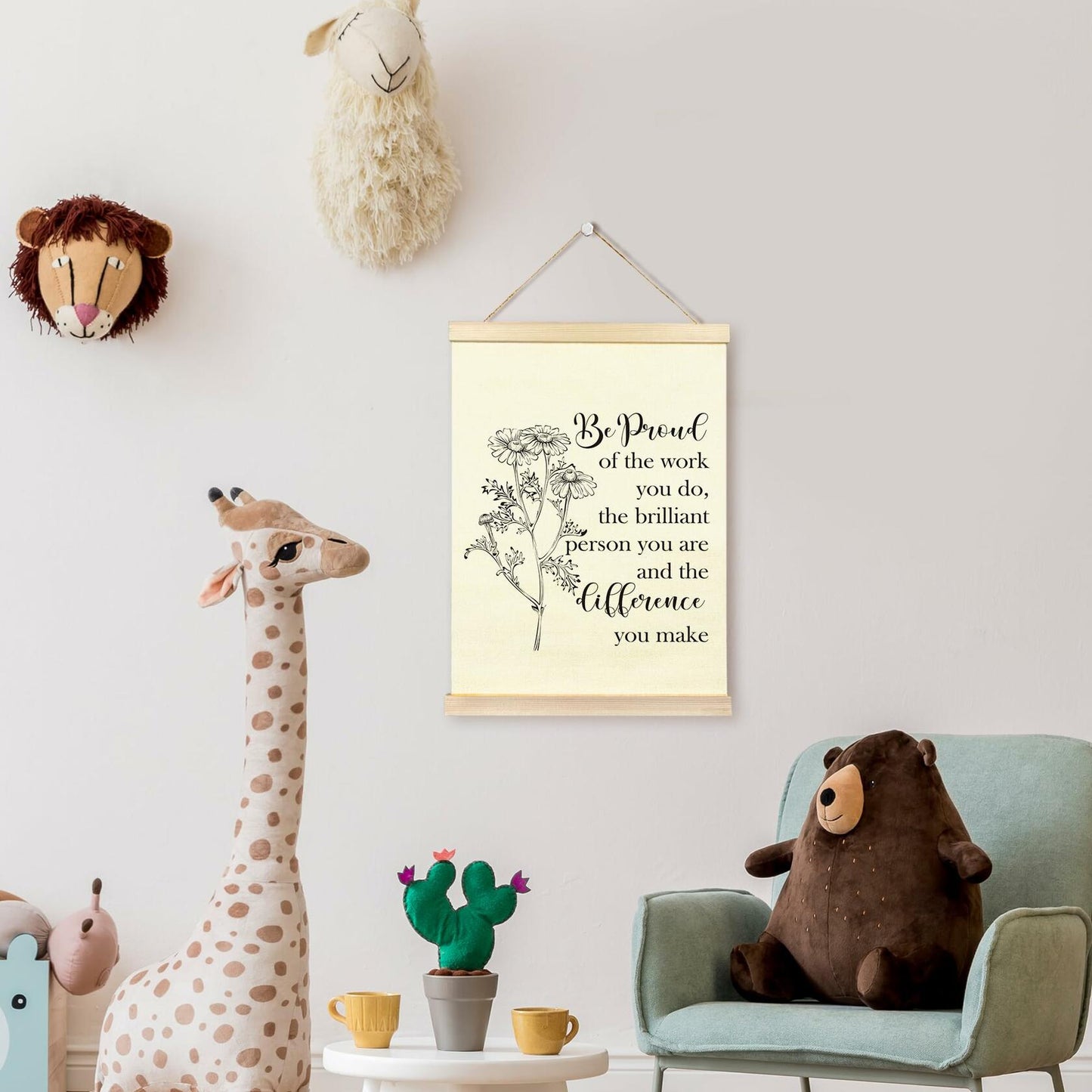 TAEDIN Mental Health Wall Art Poster Hanger Frame 12x16 White Wood