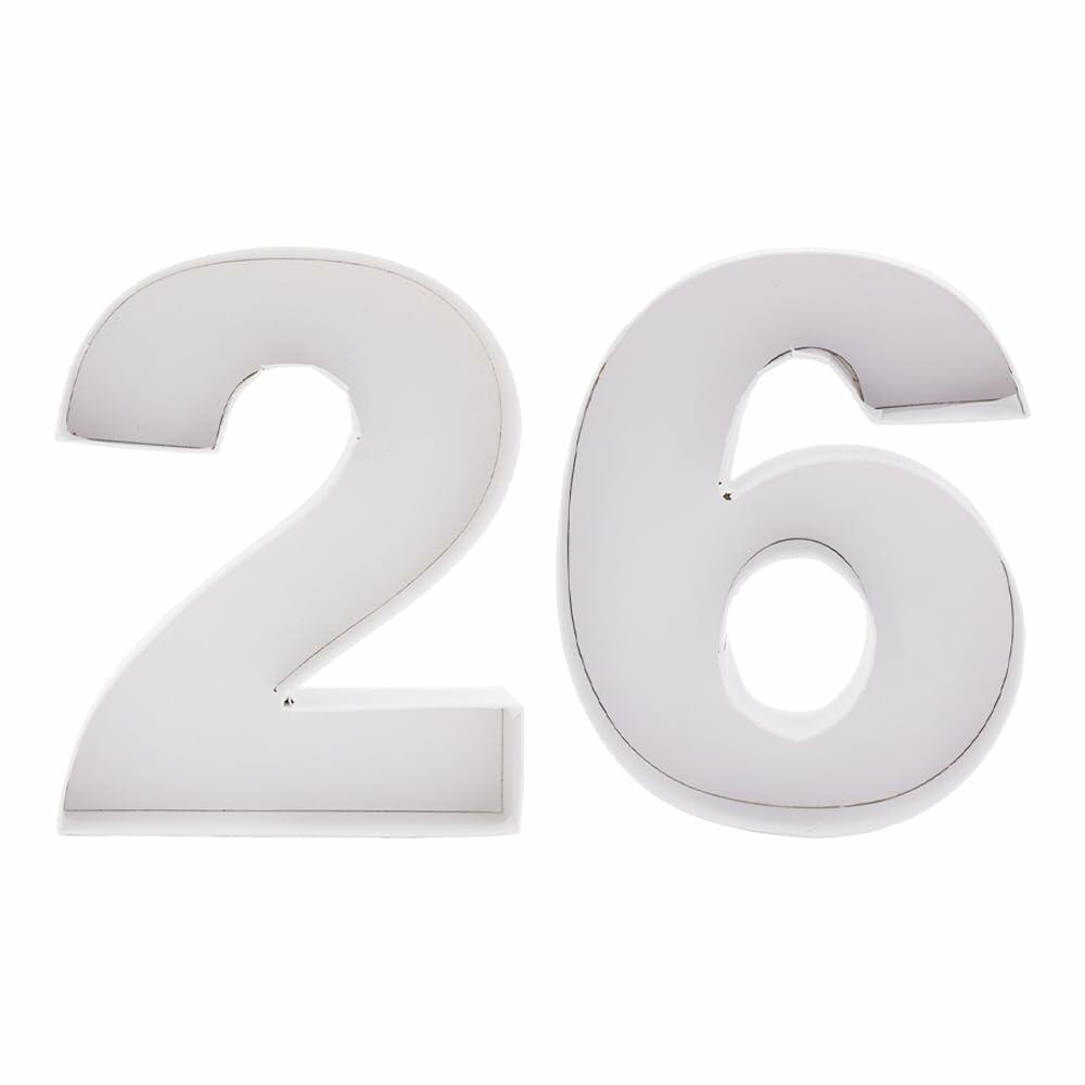 Alkiuyfv 8" Fillable Paper Mache Number Cardboard Letter Tray Container 26 White