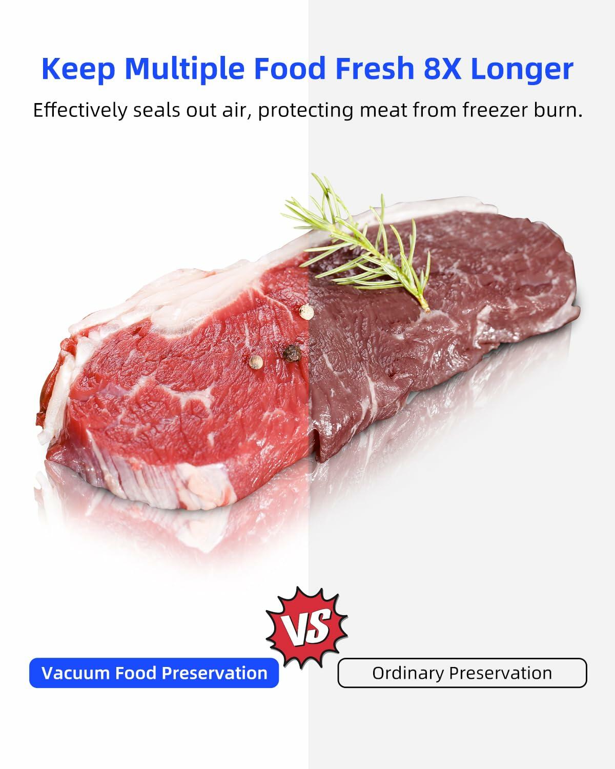 CUBETA 8-in-1 Vacuum Sealer Machine 80KPA Digital 20 Bags Silver