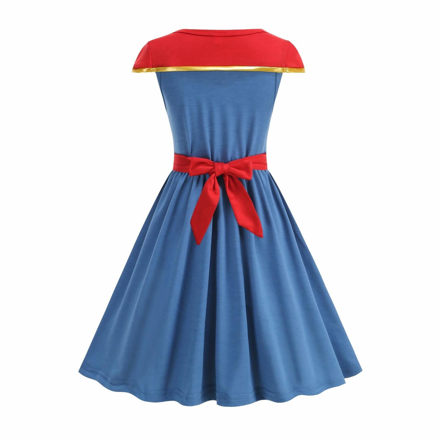 JUIULU Girls Princess Dress Costume Set Blue Size 120 (4-5T)