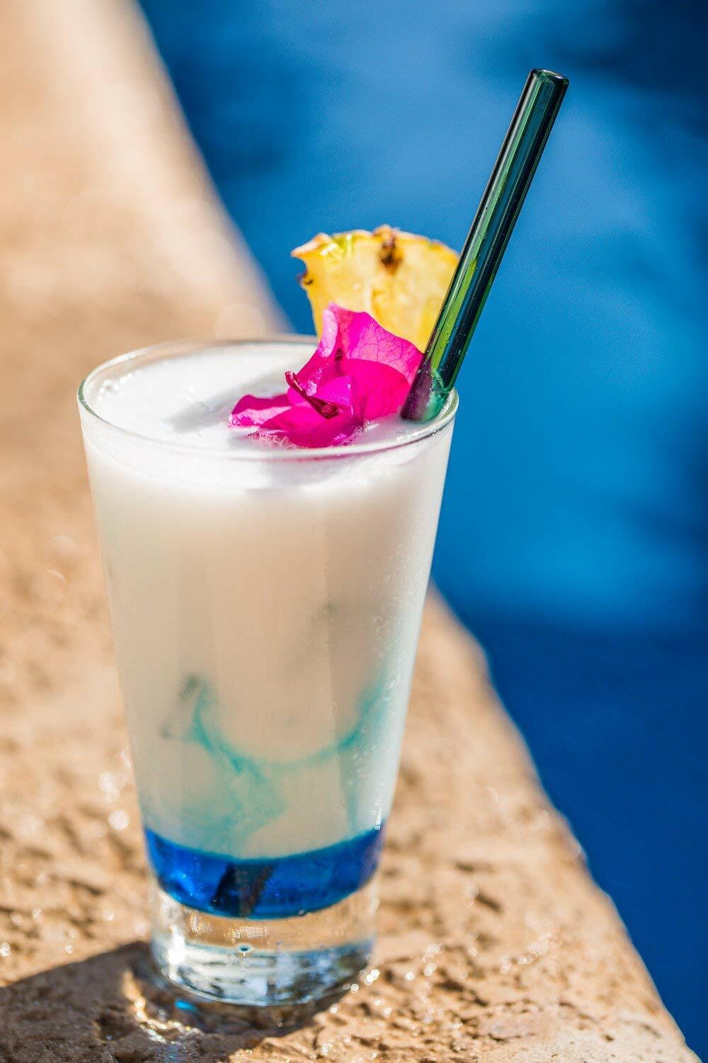 Hummingbird Glass Straws Havana Heat Straight 4 Pack 9" Multicolor