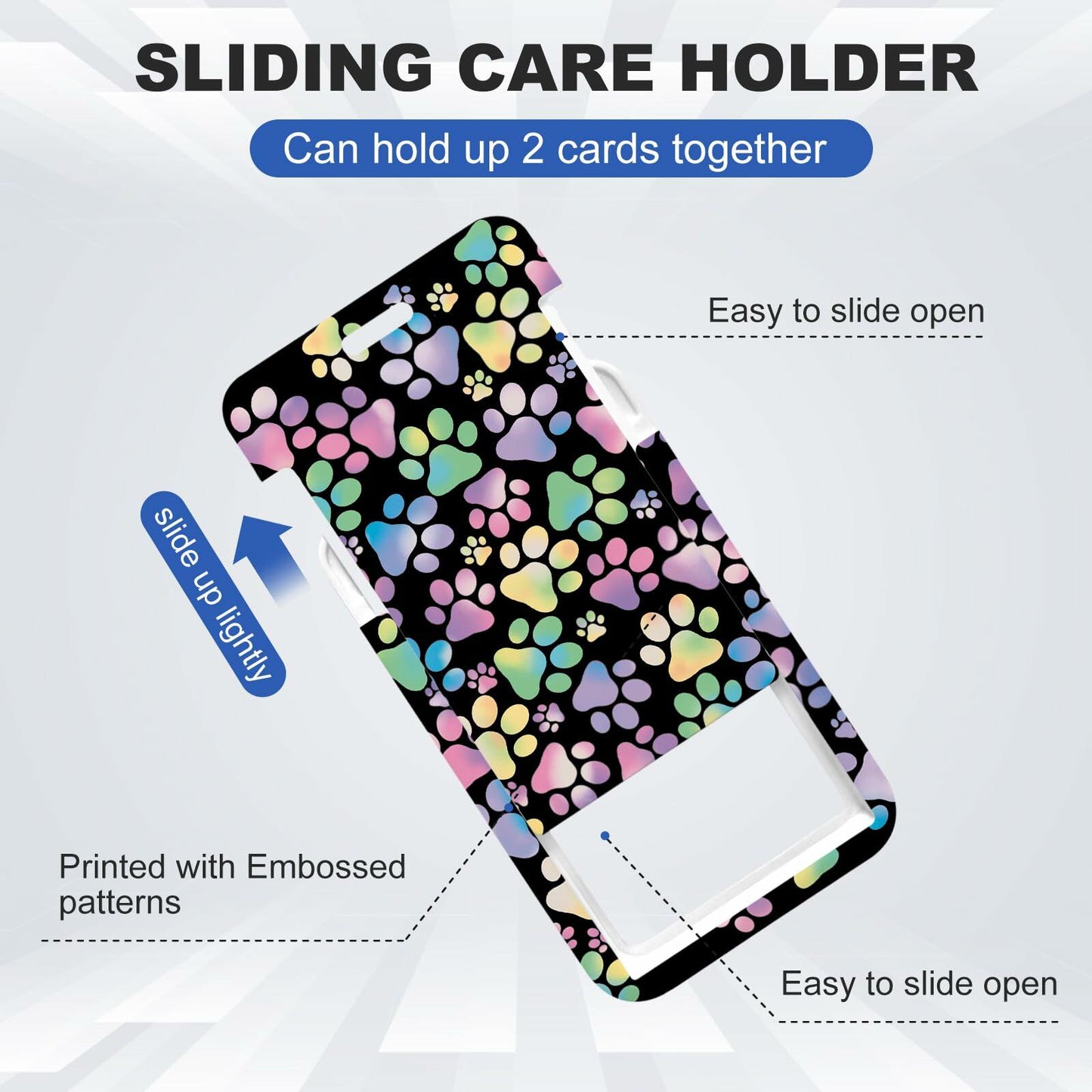 ACLEGTWEI Dog Paw Retractable ID Badge Holder with Lanyard Breakaway Clip 2 Pack