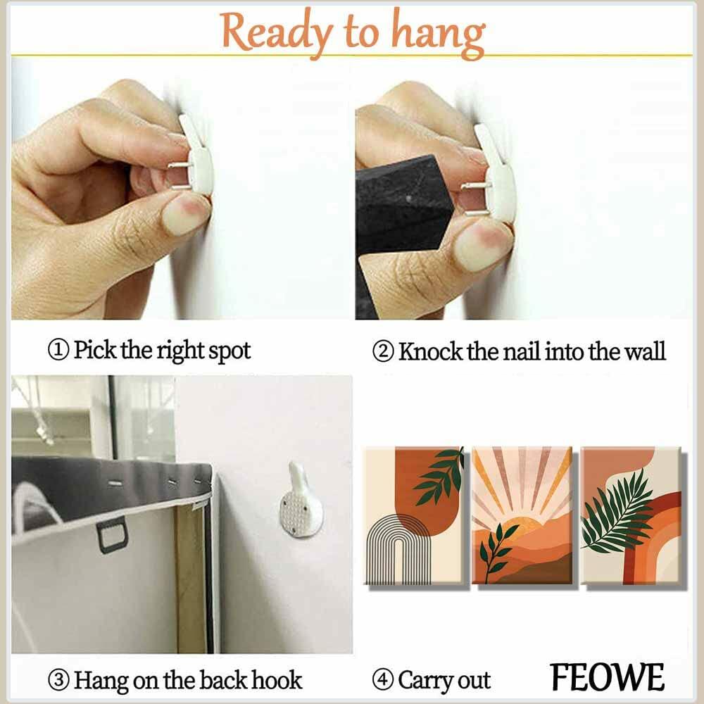 FEOWE 3Pcs Floral Botanical Canvas Wall Art Multicolor 12x16in Set