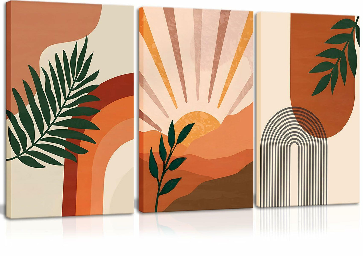 FEOWE 3Pcs Floral Botanical Canvas Wall Art Multicolor 12x16in Set