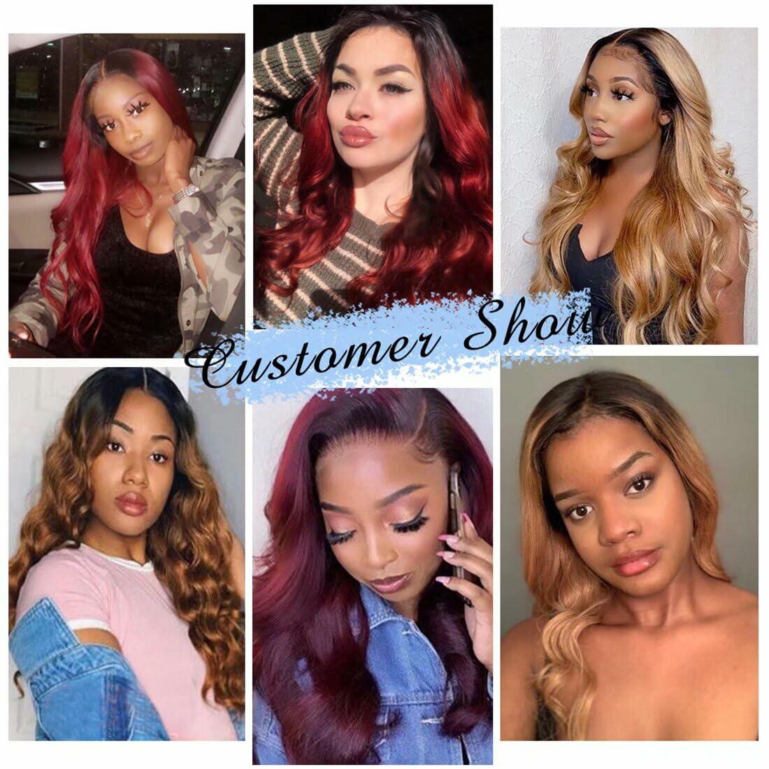 IMAYLI Body Wave 10A 4 Bundles 100% Unprocessed Ombre Brazilian Hair T1B/30