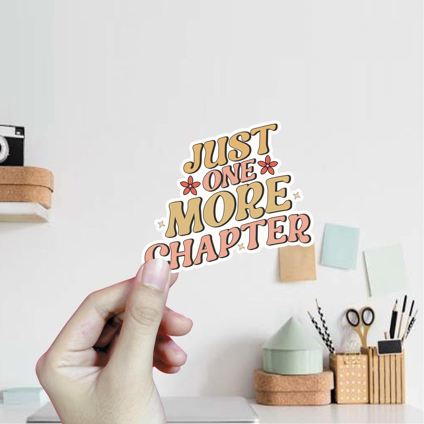 NAAFARI Just One More Chapter Waterproof Vinyl Stickers 3x2.8in 5pcs Multi Color