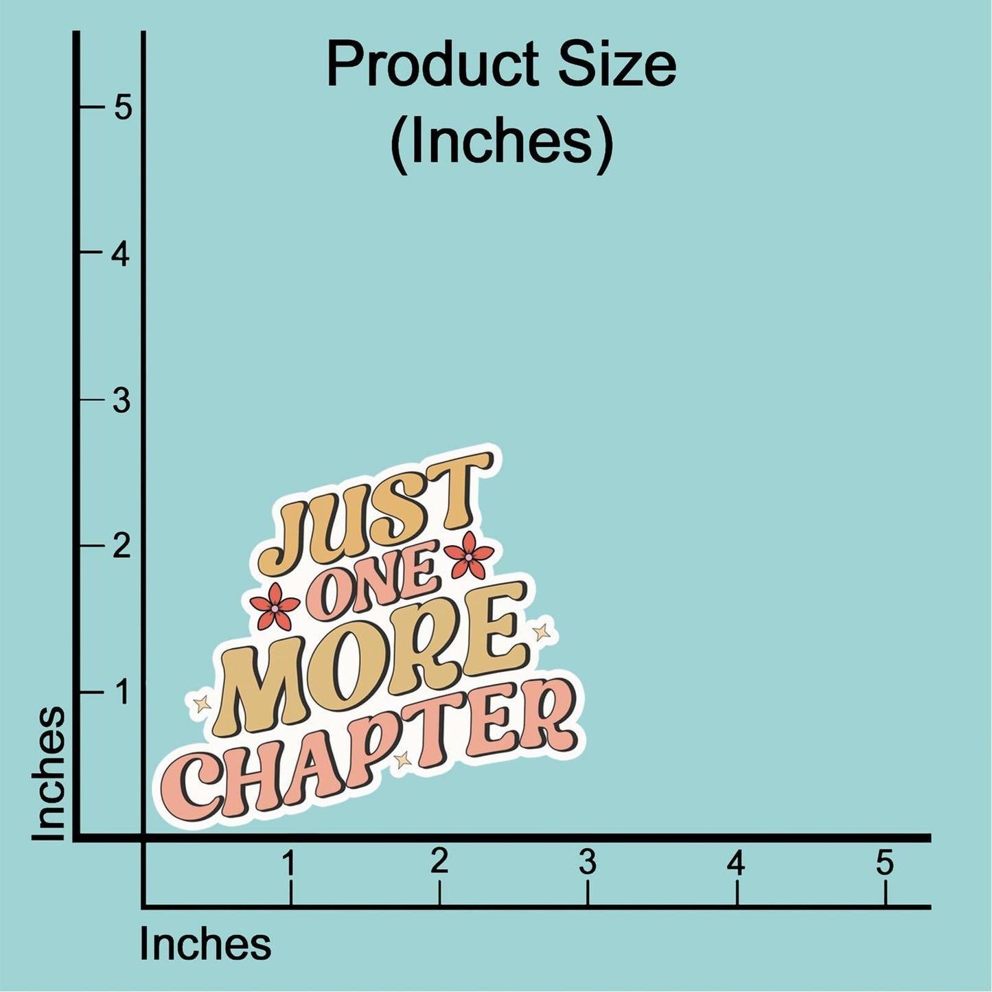 NAAFARI Just One More Chapter Waterproof Vinyl Stickers 3x2.8in 5pcs Multi Color