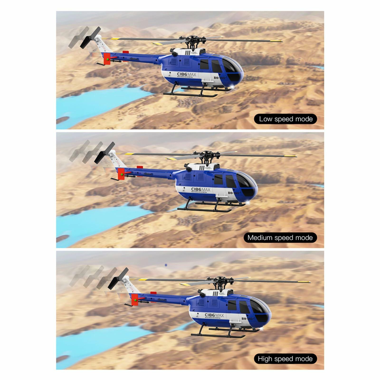 Hylukon 1:48 Scale Bo105 RC Helicopter Blue 2.4G 4CH Optical Flow