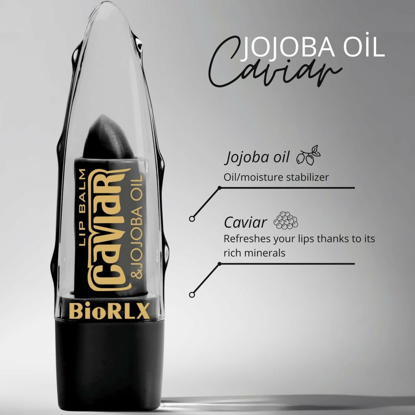 BioRLX Caviar & Jojoba Oil Lip Balm Color-Free 0.12oz Pack of 1