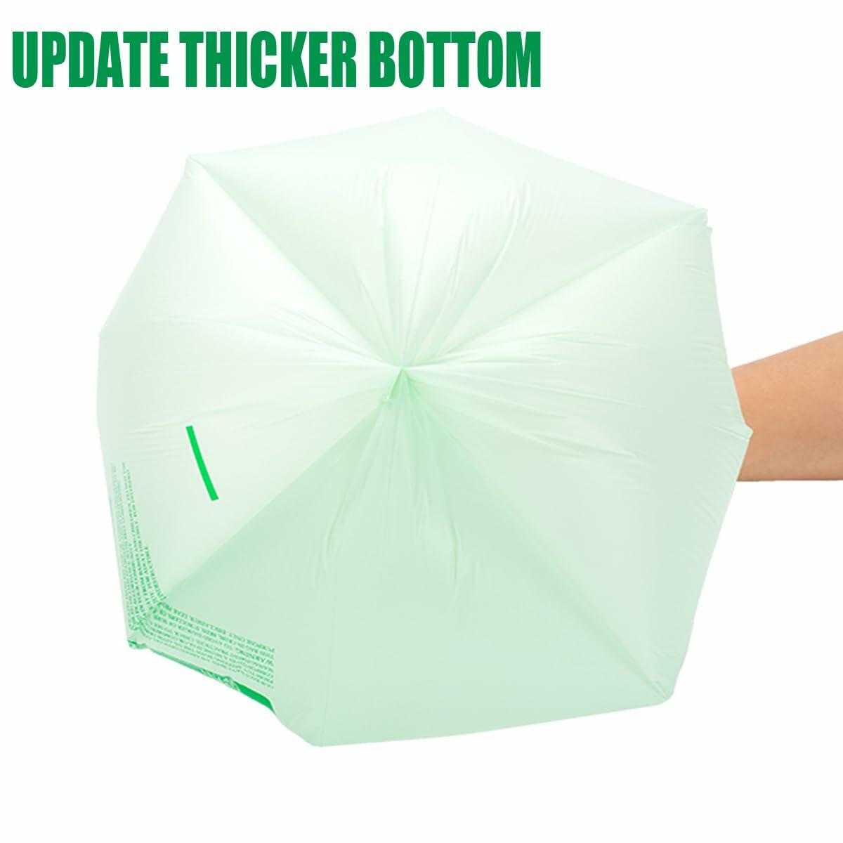 BEIDOU-PAC 3 Gallon Compostable Trash Bags Flat Tie 100 Count Green