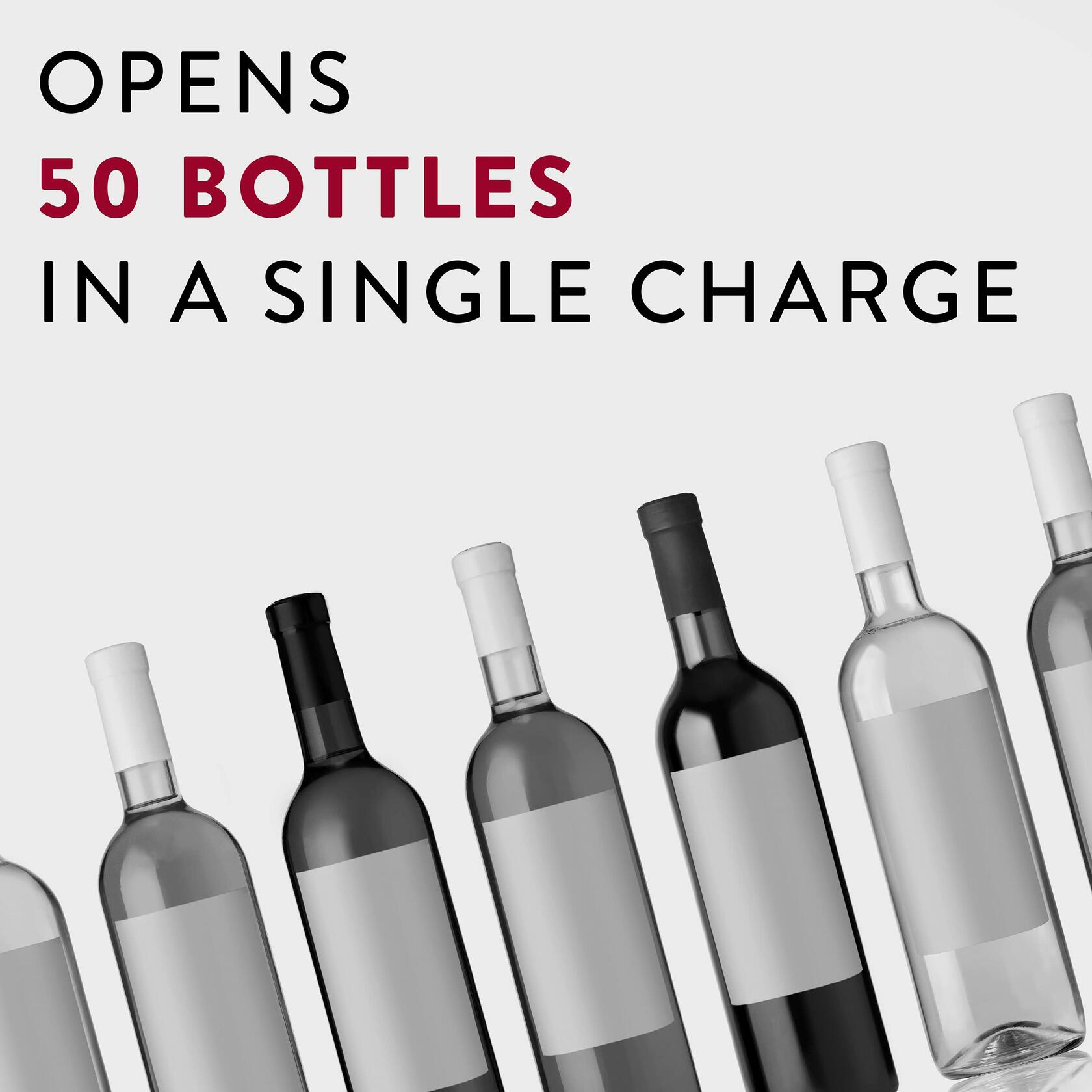 COSVINO Premium Electric Wine Bottle Opener with Charging Base Silver Stainless
