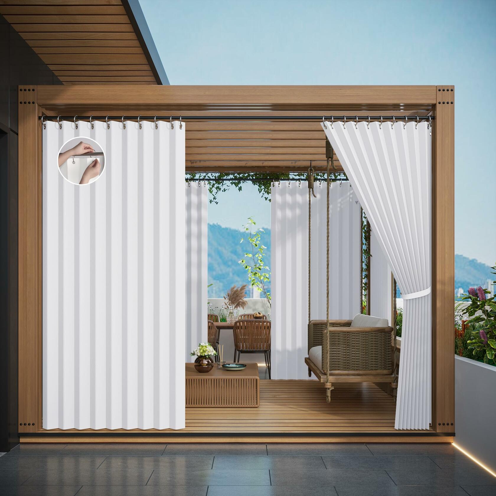 StangH Thermal Insulated Accordion Curtain W50xL80 Pure White 1 Panel