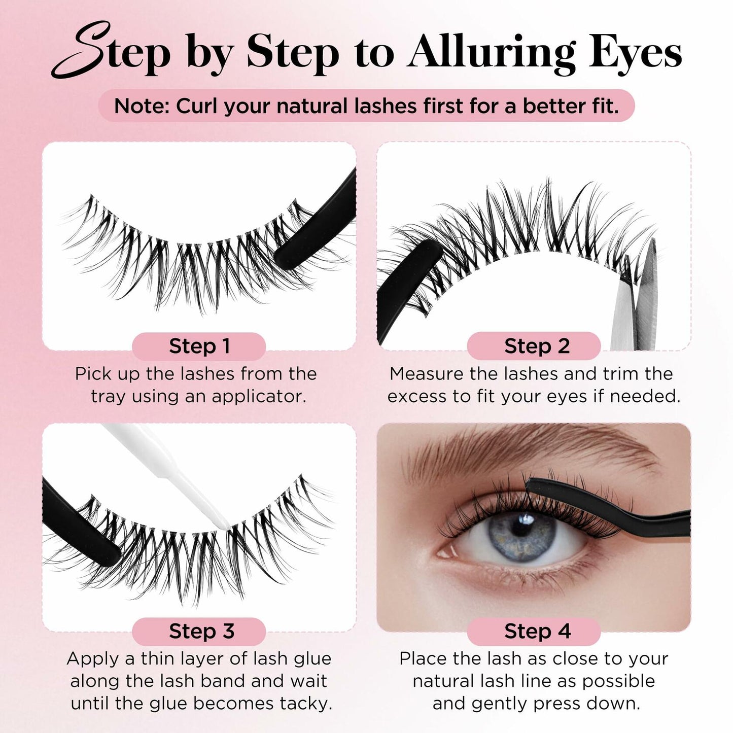 Bepholan 3 Pair 3D Faux Mink False Eyelashes Natural Look Soft Band M11