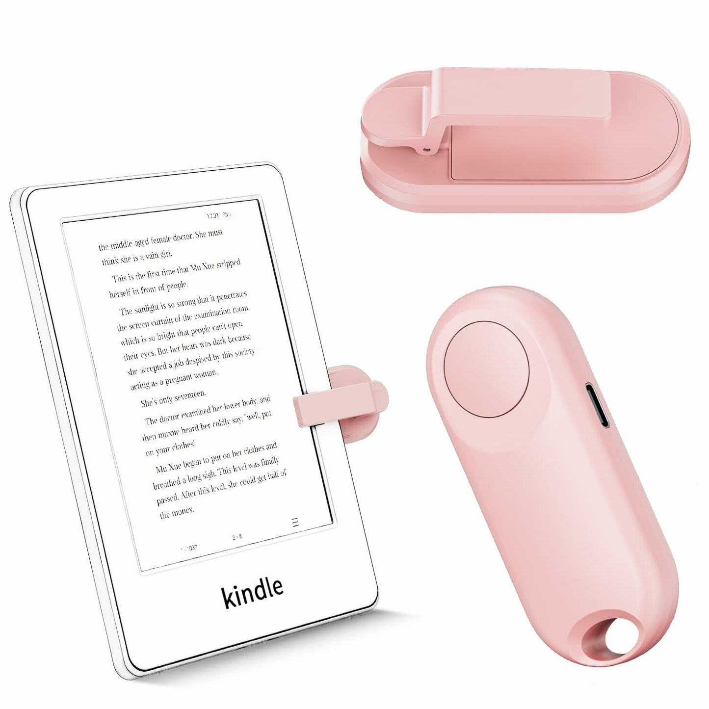 Sycelu RF Remote Control Page Turner for Kindle Paperwhite Pink