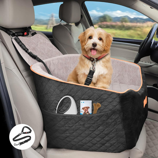 COCASES Dog Booster Car Seat Small Medium Dogs Detachable Washable Black