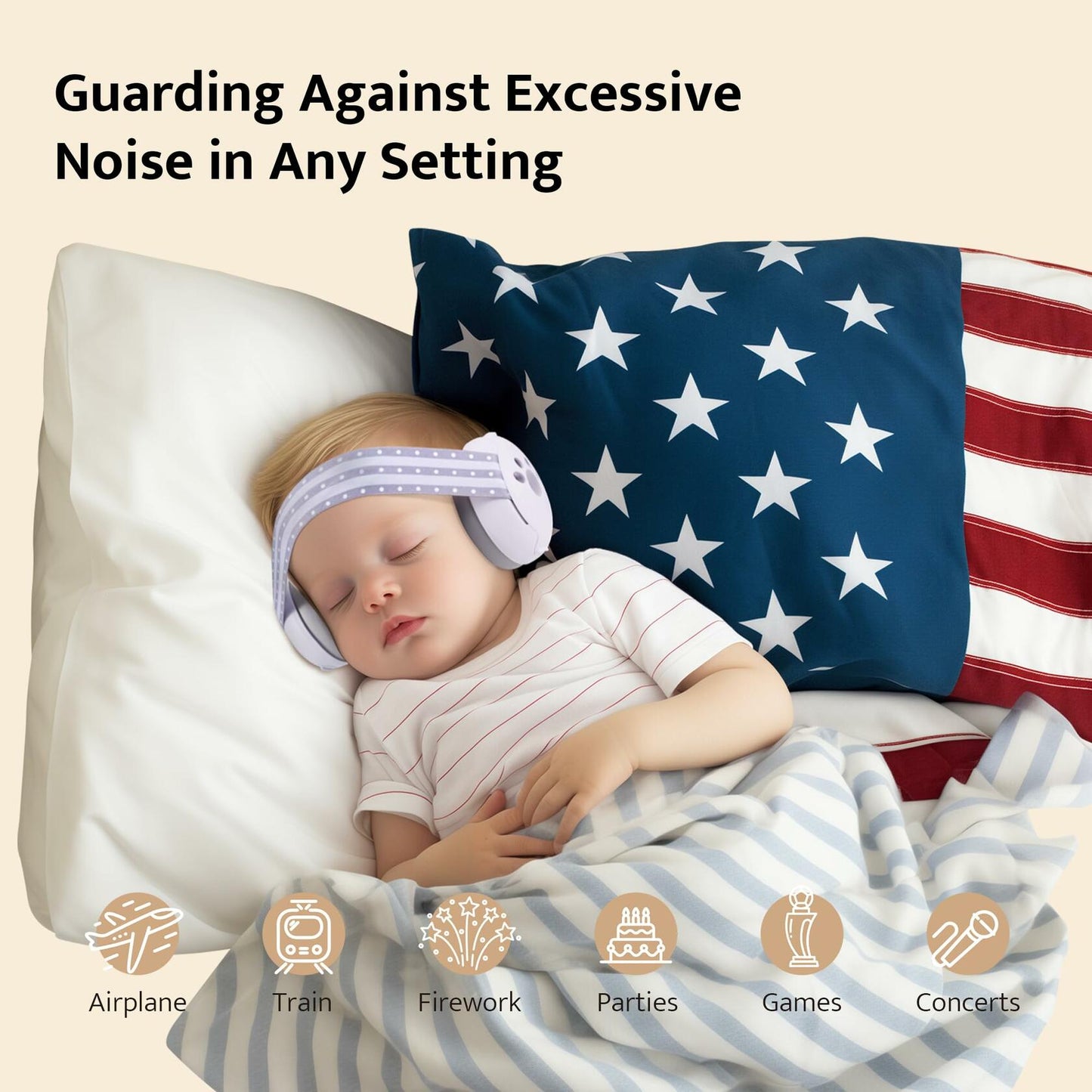 ALICHIC 2-in-1 Convertible Baby Noise Cancelling Earmuffs Infant Toddler