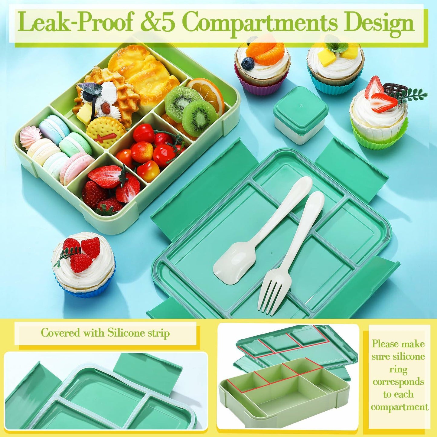 Jingmore Kids 3D Cartoon Dog Lunch Box Set Multicolor Halloween Gift