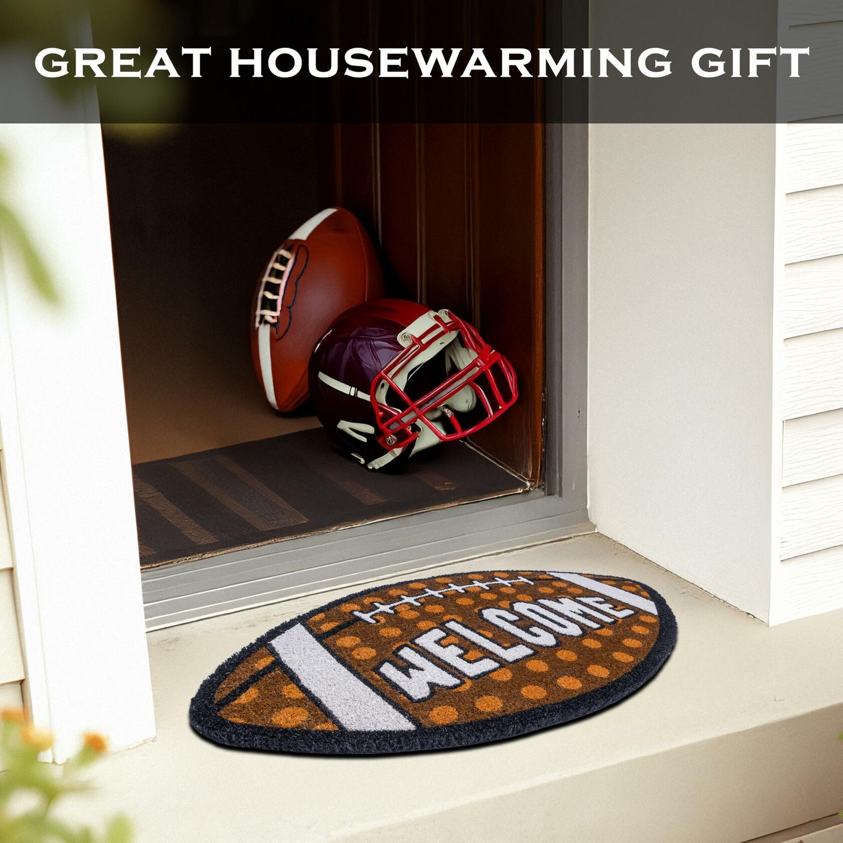 MAINEVENT Fall Football Door Mat 30x17 Inch Outdoor Coir Welcome Rug