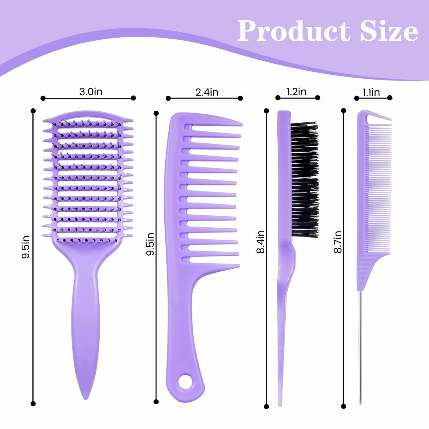 manrator Curl Defining Brush Purple Vented Detangling Frizz Control Hair
