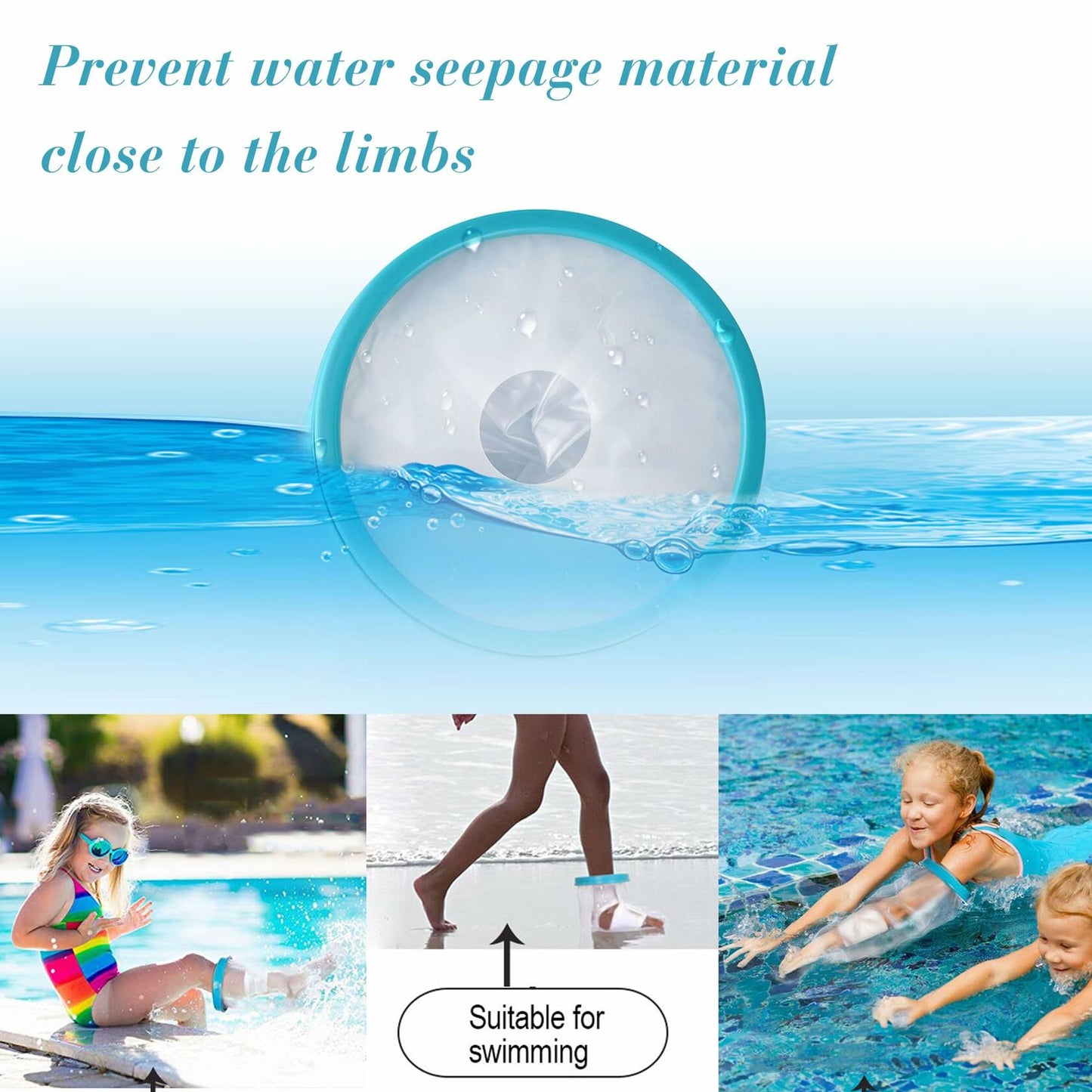 QBYVQQN Kids Cast Cover Waterproof Lower Leg Protector Soft Seal Shower