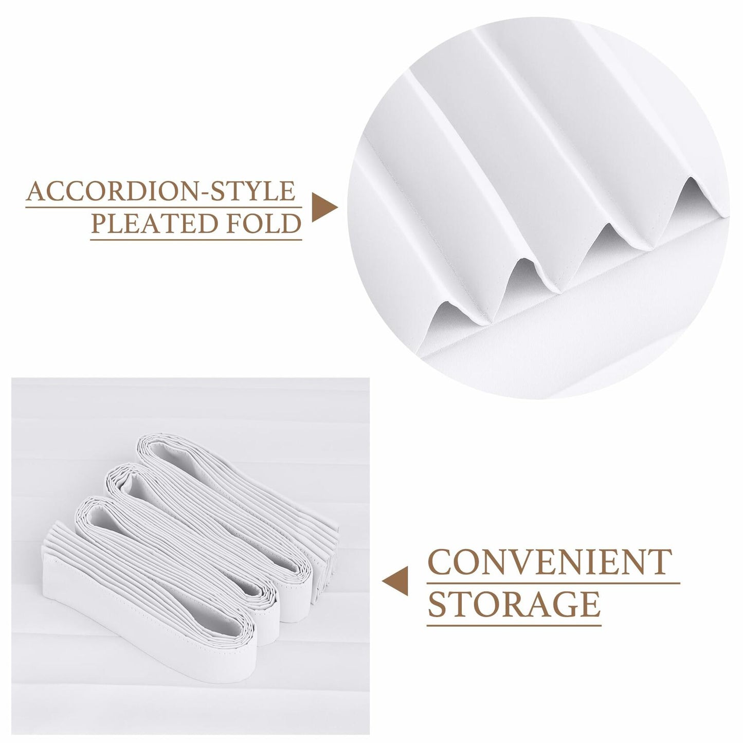 StangH Thermal Insulated Accordion Curtain W50xL80 Pure White 1 Panel