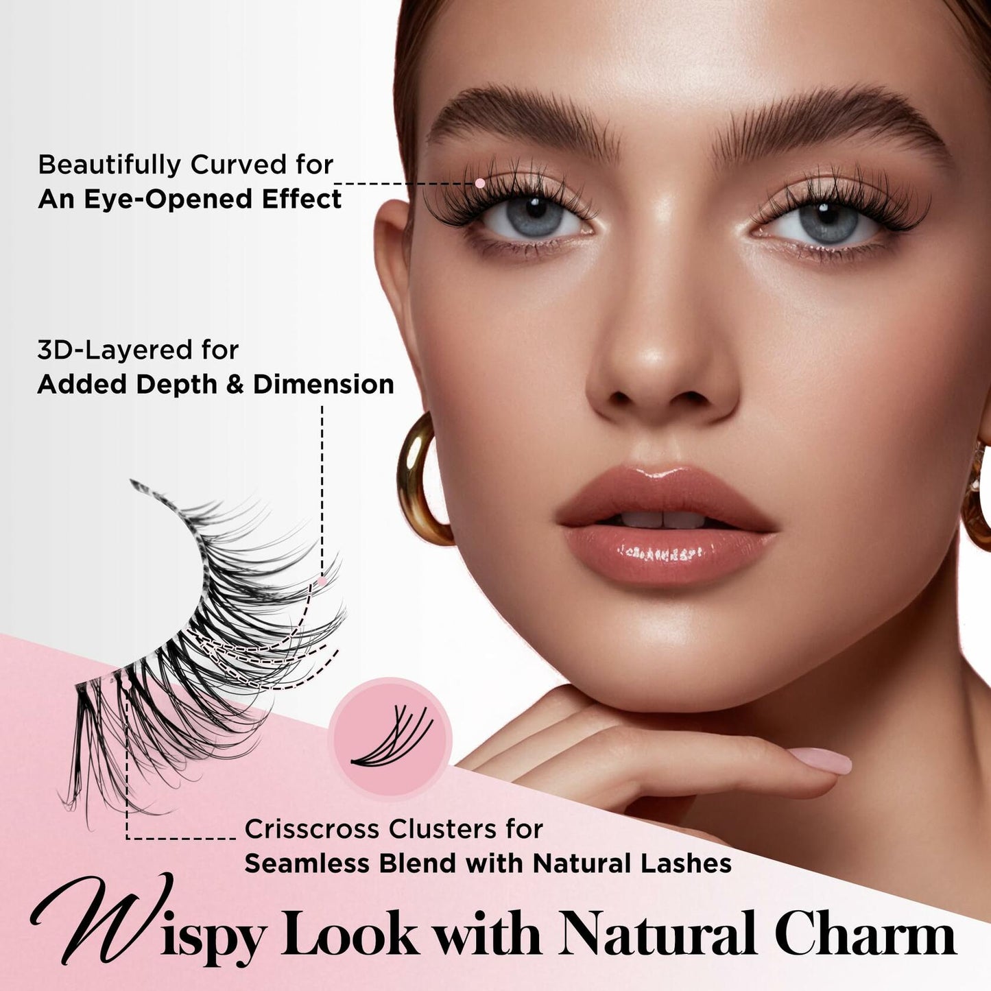 Bepholan 3 Pair 3D Faux Mink False Eyelashes Natural Look Soft Band M11