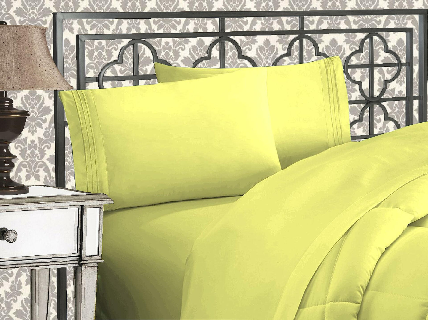 Elegant Comfort 1500 Microfiber 4-Piece Bed Sheet Set Twin/Twin XL Pistachio