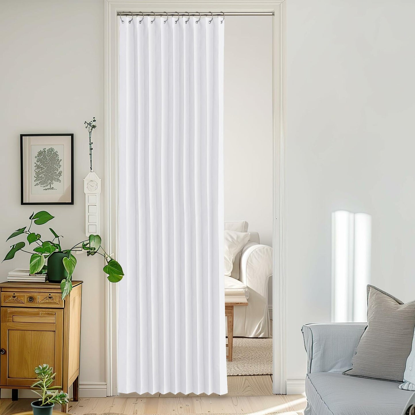 StangH Thermal Insulated Accordion Curtain W50xL80 Pure White 1 Panel