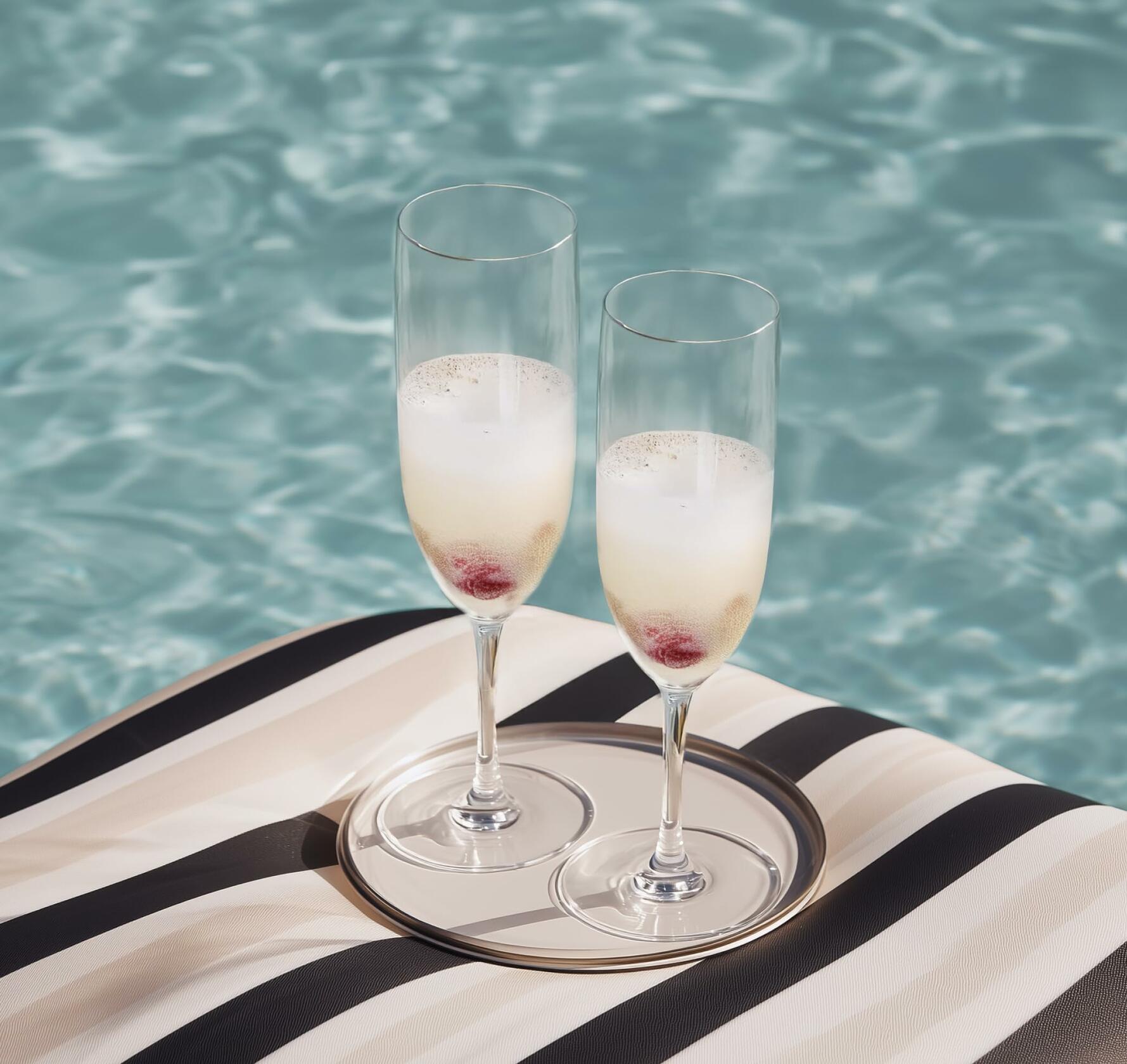 LAURANT Crystal Clear Plastic Champagne Flutes 6.25oz Set of 6 BPA Free USA