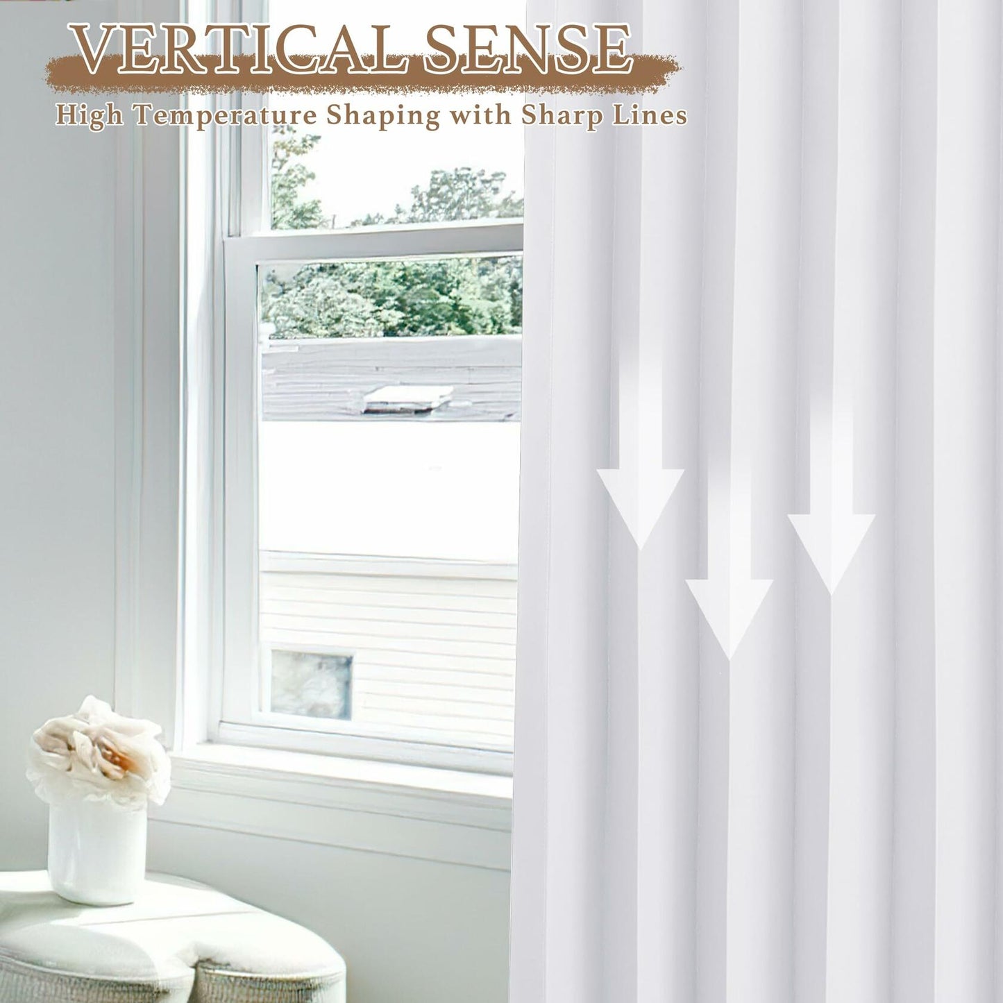 StangH Thermal Insulated Accordion Curtain W50xL80 Pure White 1 Panel