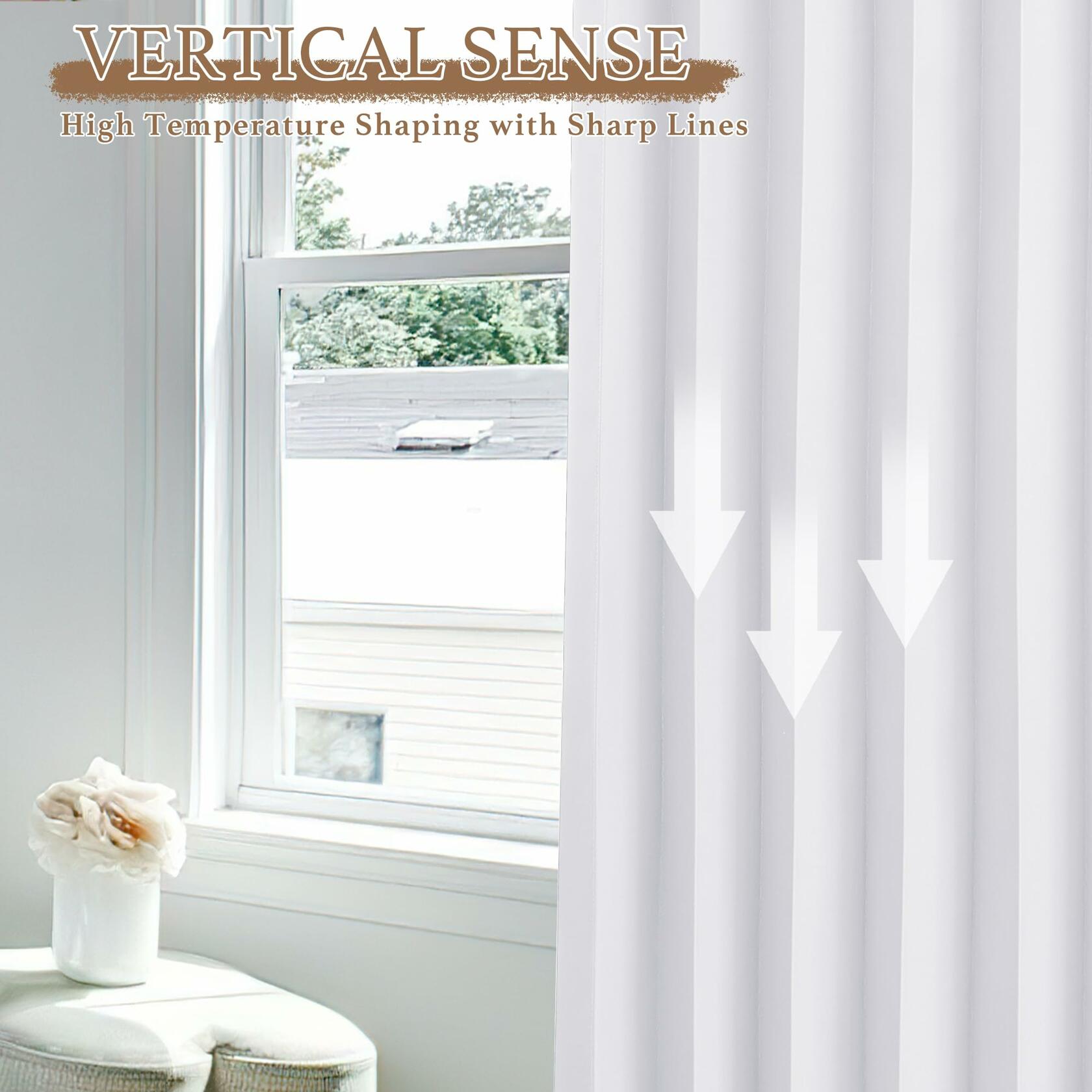 StangH Thermal Insulated Accordion Curtain W50xL80 Pure White 1 Panel