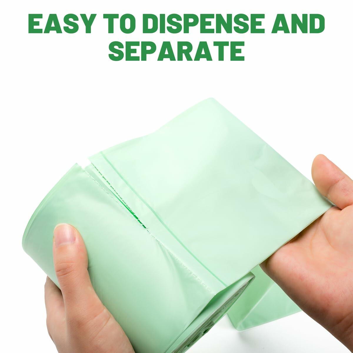 BEIDOU-PAC 3 Gallon Compostable Trash Bags Flat Tie 100 Count Green