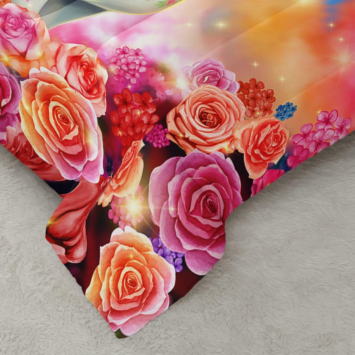 Ntlfup Unicorn Twin Bedding Set Pink Rainbow Comforter with 2 Pillowcases