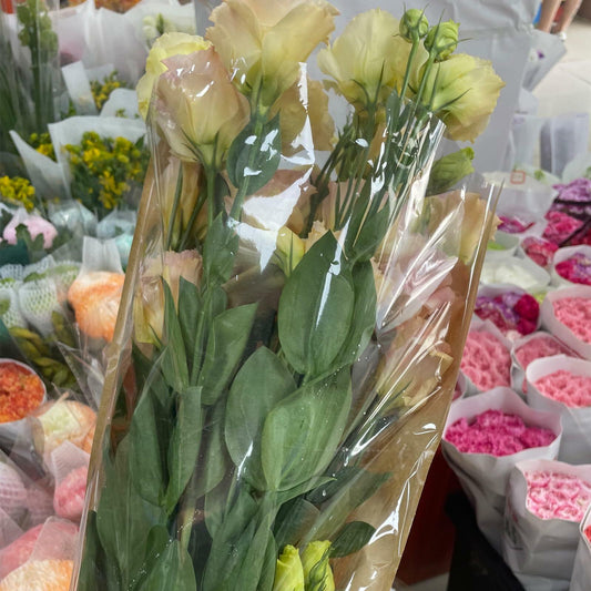 YosiMing Kraft Flower Wrapping Bags 50Pcs 22x14 Inches Brown Floral